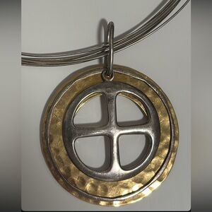Vintage Robert Lee Morris Silver and Gold Cross Pendant Necklace